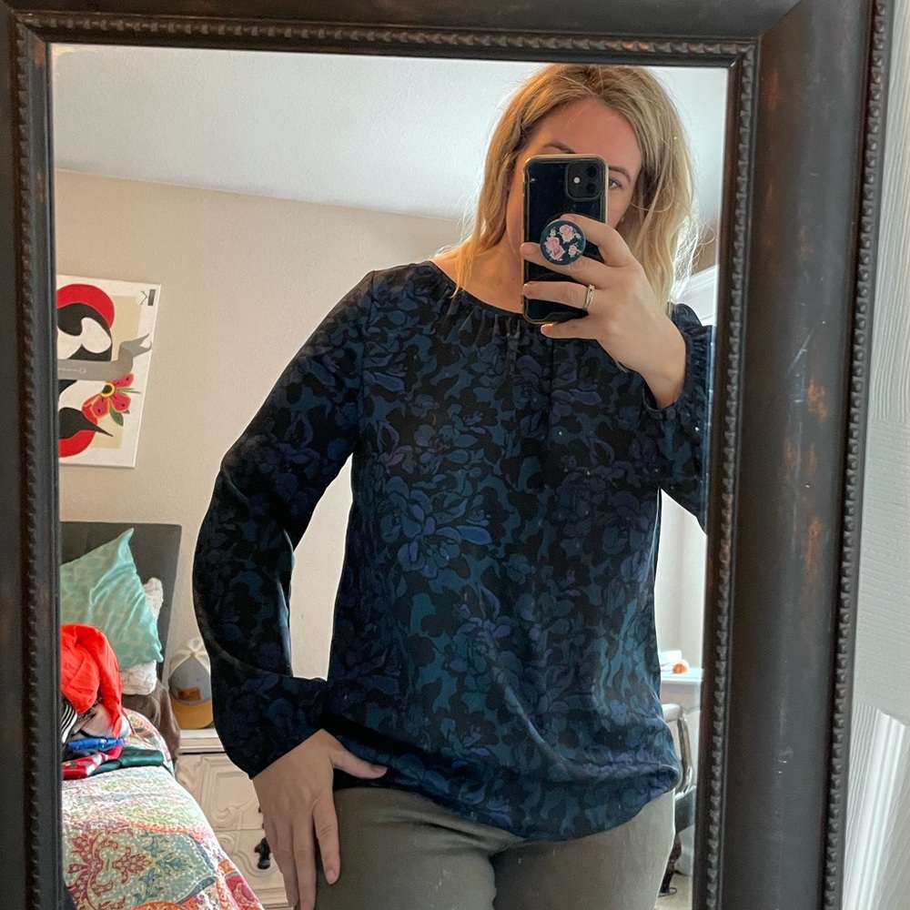 Long sleeve polyester blouse by Loft
